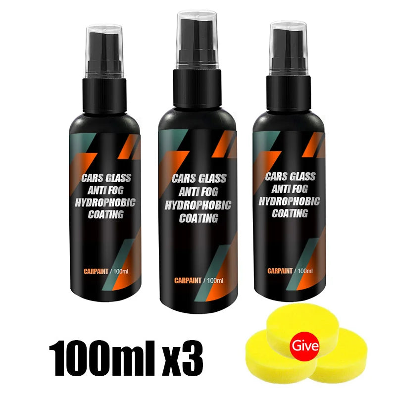 Car Glass Anti-rain Water Spray Repellent Nano Coating Hydrophobic Waterproof Agent Oil Film Removing Auto Glass Film Agent
