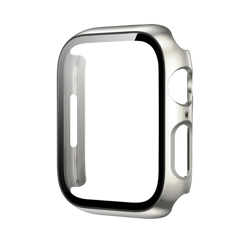 Tempered Glass+Cover For Apple Watch Case 45mm 41mm 44mm 40mm 42mm Screen Protector Apple Watch Accessories Serie10/9/8/7/6/5/SE