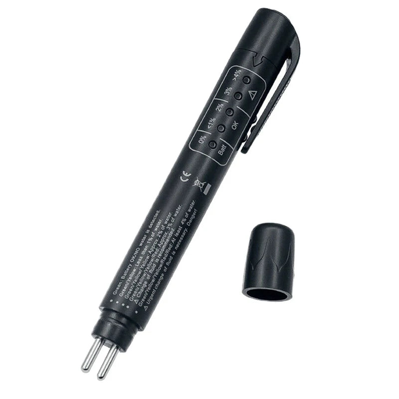 Brake Fluid Test Pen Automatic Brake Diagnostic Test Tool Hydraulic Fluid Oil Moisture Analyzer with 5 Indicator Lights