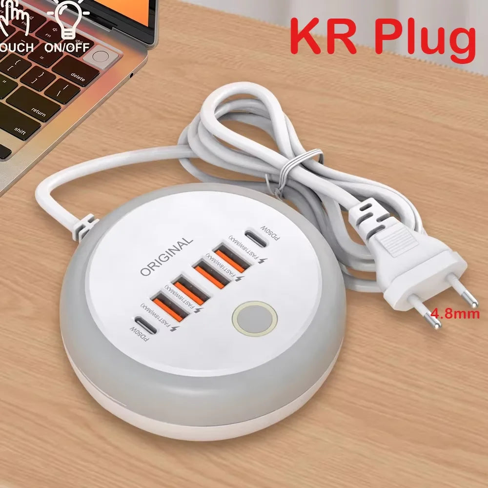 50W USB Charger Multi Ports Power Strip Socket Fast Charging Travel Charger For iPhone Samsung Xiaomi Quick Charge Phone Adapter