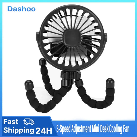 Portable Handheld Fan Octopus Deformable Fan 3-Speed Adjustment Mini Desk Cooling Fan For Office Home Outdoor USB Charging Fan