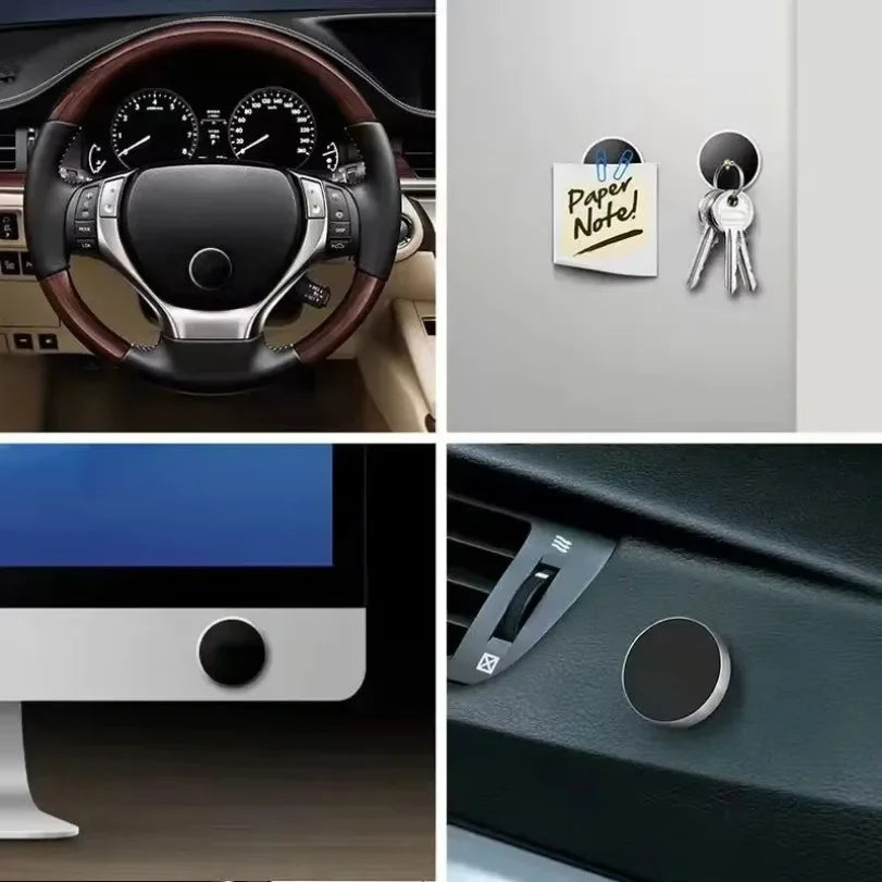 Universal Magnetic Car Mini Phone Holder Magnet Mount Stick Dashboard Wall Cell Bracket For Magsafe iPhone 16-12 Samsung Xiaomi