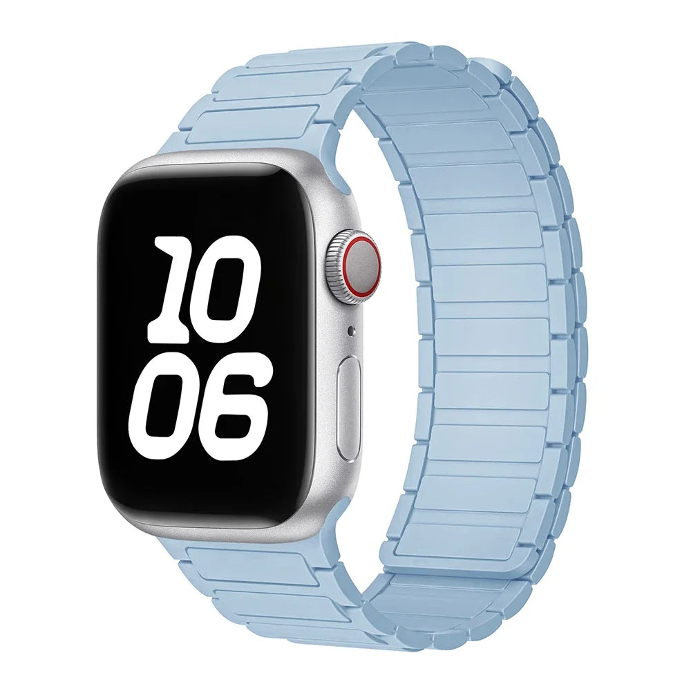 Silicone Strap for Apple Watch 46mm 42mm 49mm 44mm 40mm 45mm 41mm Magnetic Band for IWatch Ultra 2 Series 10 9 8 7 6 SE 5 4 3