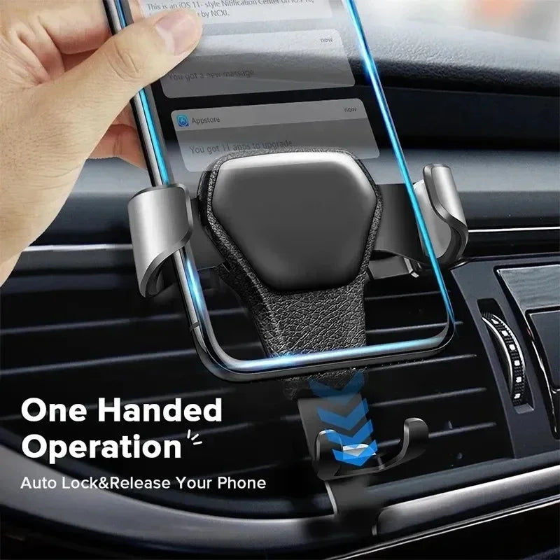 Car Phone Holder Air Vent Clip Mount Gravity Mobile Cell Stand Smartphone GPS Support in Car Bracket For iPhone Samsung Xiaomi