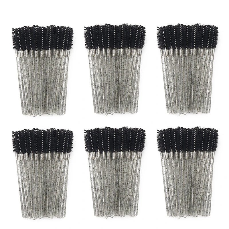 ANNAFRIS 50Pcs  Disposable Eyelash  Brush Soft Head Crystal Eyebrow Brush Lash Extension Brush  Mascara Wand Makeup Tool