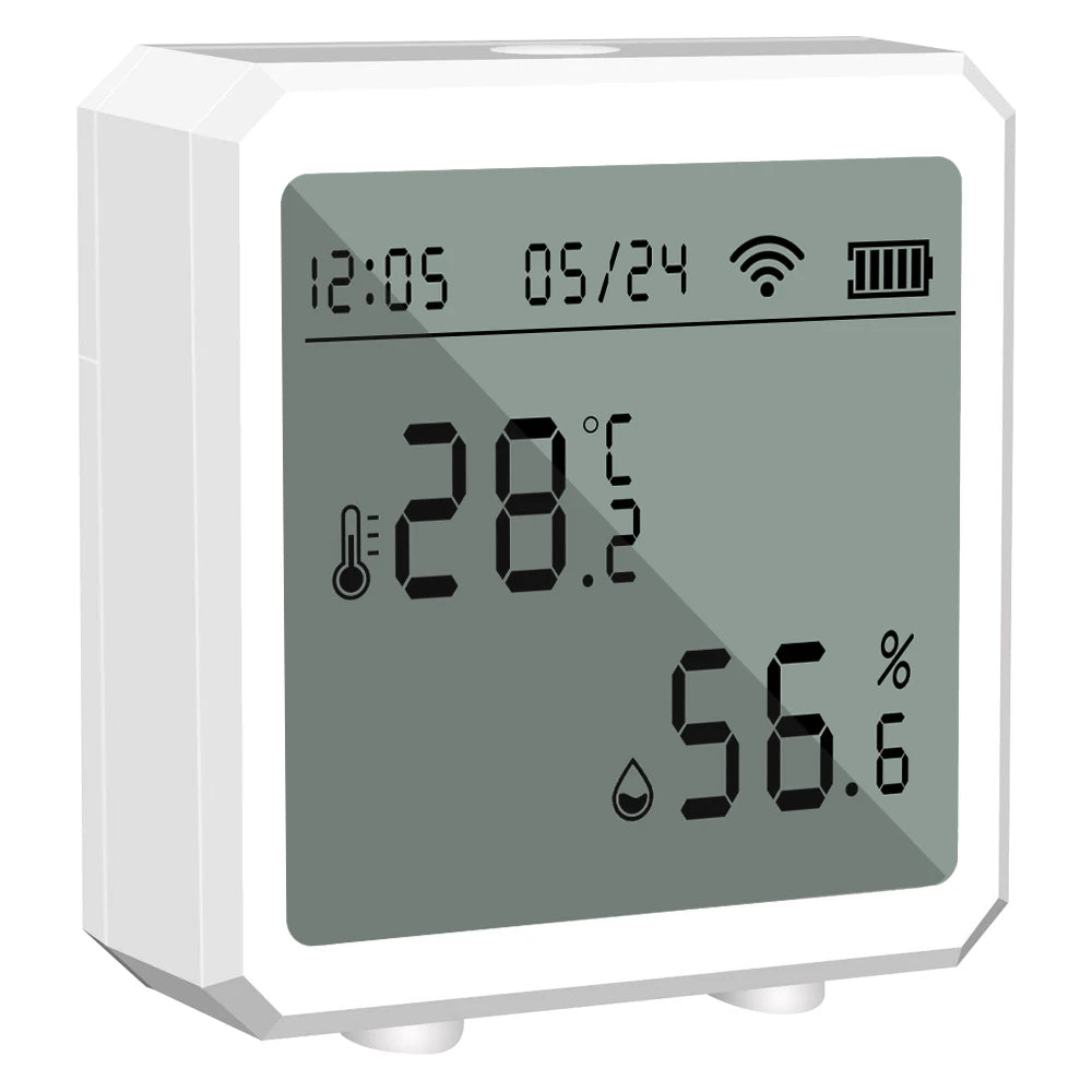 Zigbee Temperature Humidity Sensor with Tuya APP LCD Screen Digital Display Wireless Thermometer Work with Black or White Color