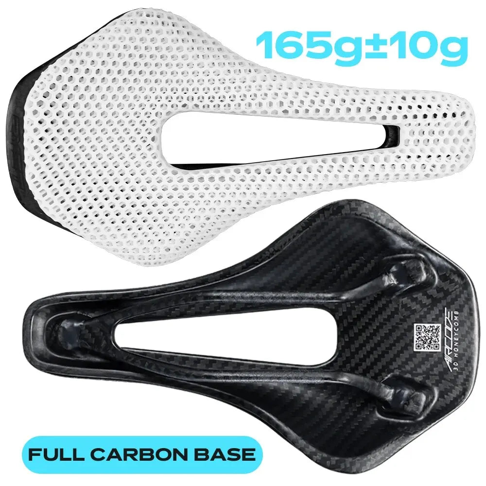 RYET 3D Printed Bike Saddle Ultralight Carbon Fiber Hollow Comfortable Breathable MTB Gravel Road Bicycle Cycling Seating Parts