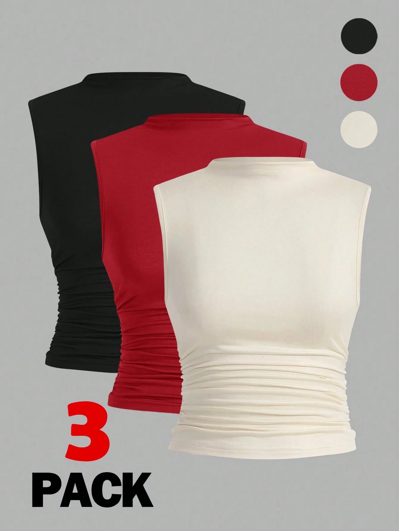 New spring/summer ladies casual sleeveless red and white vest suit