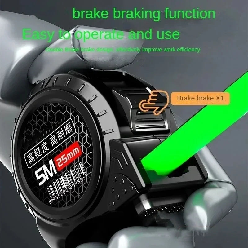 Measuring Tape Self 5/10M High Precision Wear-resistant Ruler Measuring Tools Locking Fluorescent Steel Tape Measure Retractable