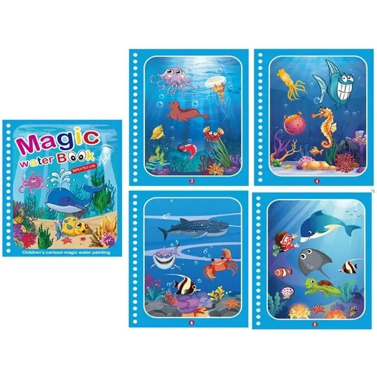 Magical Book Water Drawing Montessori Toys Reusable Coloring Book Magic Water Drawing Book Sensory Early Education for Children