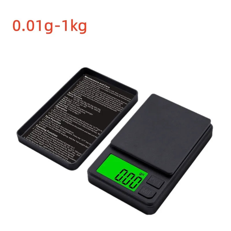 Precision Pocket Scale 1000g X 0.01g - Digital Gram Food Jewelry Ounces/Grains Scale with Backlit LCD - Mini Scale for Travel