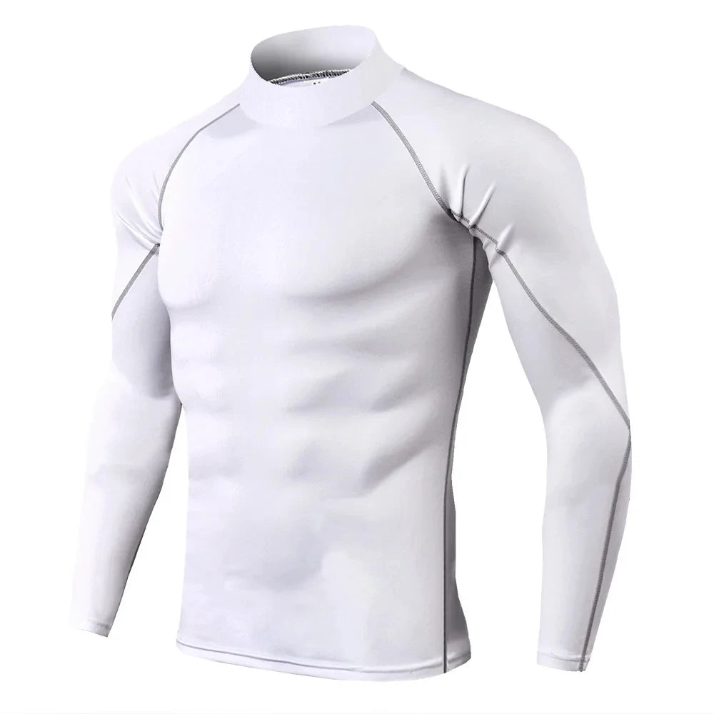 Winter Man Compression Shirt Cycling Clothing Warmth Shirt Warm Bottoming Shirt Men Compression T-Shirt Gym Sportswear 2024 New