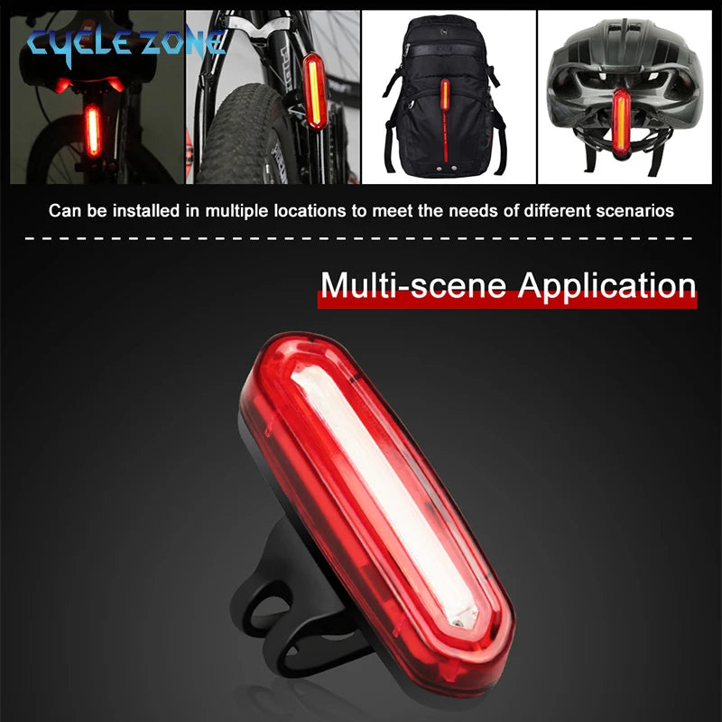 Bicycle Tail Light Night Cycling Outdoor USB Rechargeable MTB Road Bike Rear Lamp COB LED Cycling Bicycle Safety Warning Lights