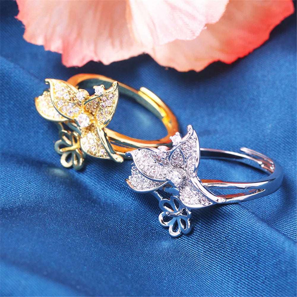 19 Style Pearl Ring Empty Set Domestic 14K Gold Opening Ring Simple Fashion Ring Set Zircon Temperament Handmade DIY Accessories