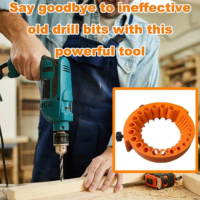 Anti-Stripping Angle Grinder Drill Bit Sharpener 2-13mm 20 Holes with Metal Thread Inserts Fit 115/125 Grinders Renew Old Bits