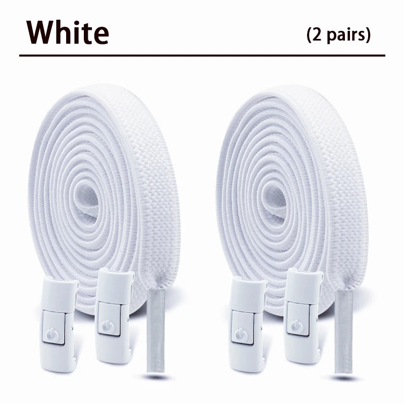 Elastic Laces Sneakers Tennis No Tie Shoe laces Lock Shoelaces without ties Kids Adult Shoelace Shoes Accessories 1Pair/2Pair