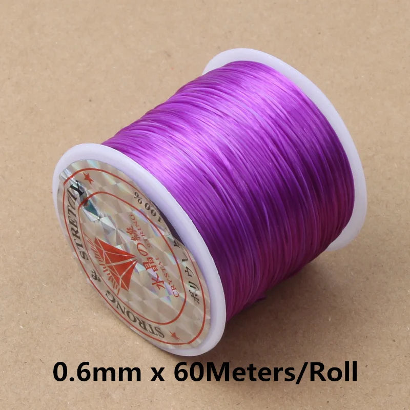 60M 0.5-1.2mm Strong Elastic Crystal Beading Cord Bracelet Necklace Stretch Thread String For Jewelry Making Diy Flexible Line