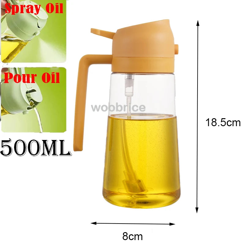 2in1 Kitchen Spray Oil Dispenser Oil Sprayer Polisher or Oil Brush for Air Fryer Salad Grilling Roasting Cooking Kitchen Acceeso