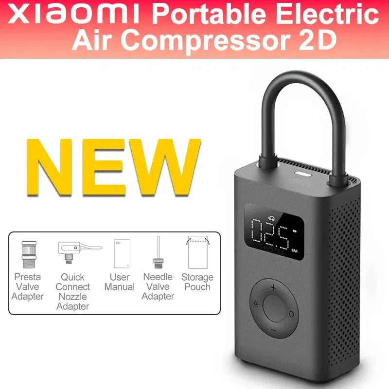 Xiaomi Mijia Air Pump 2 for bicycles and balls, digital tire pressure preset + automatic stop charging, Type-C fast charging