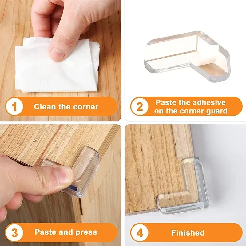 10PCS/4PCS Clear Anti-collision Coffee Table Furniture Corner Protectors Children's Soft Corner Sheathing Living Room Decor