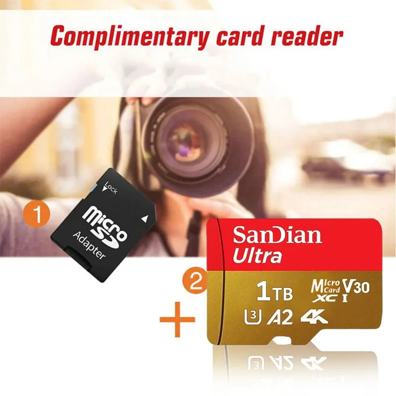 Original 2TB 1TB SanDian Ultra Card SD/TF Flash Memory Card 256/512GB Micro SD Card High Speed for Phone/Drone/Handheld Device