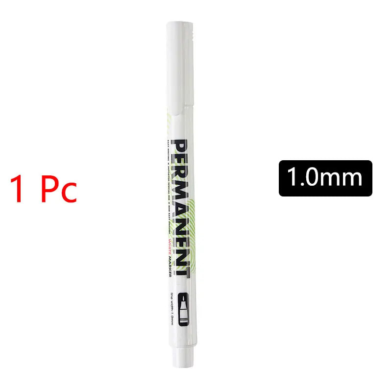 White Marker Pens set Oily Waterproof White Gel Pen DIY Graffiti Sketching Marker Stationery Writing School Supplies brush