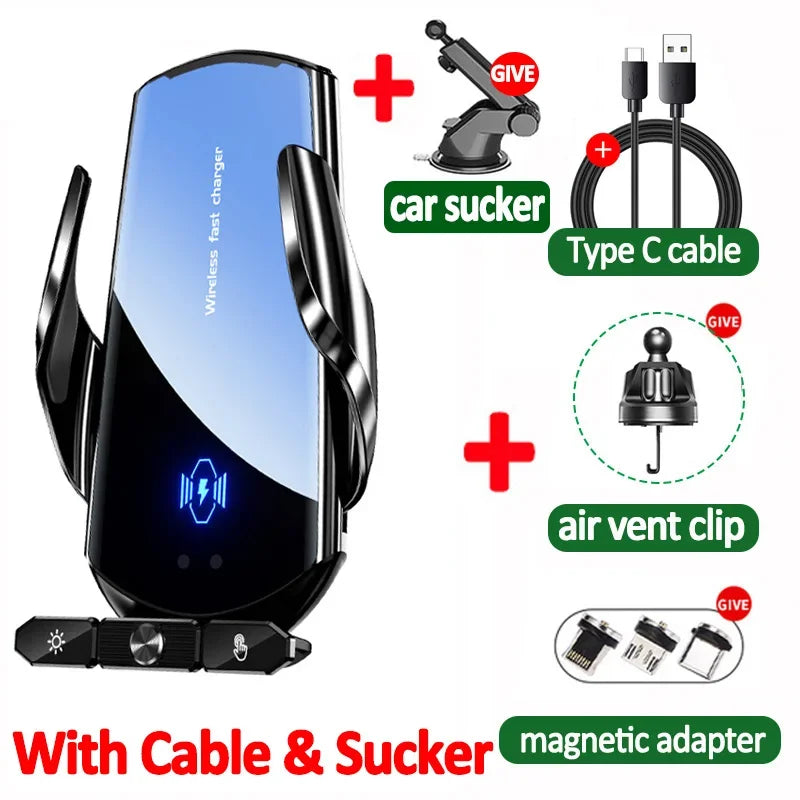 Wireless Charger Car Auto Magnetic Air Vent Phone Holder For iPhone 16 15 14 13 Samsung Xiaomi Induction Fast Charging Station