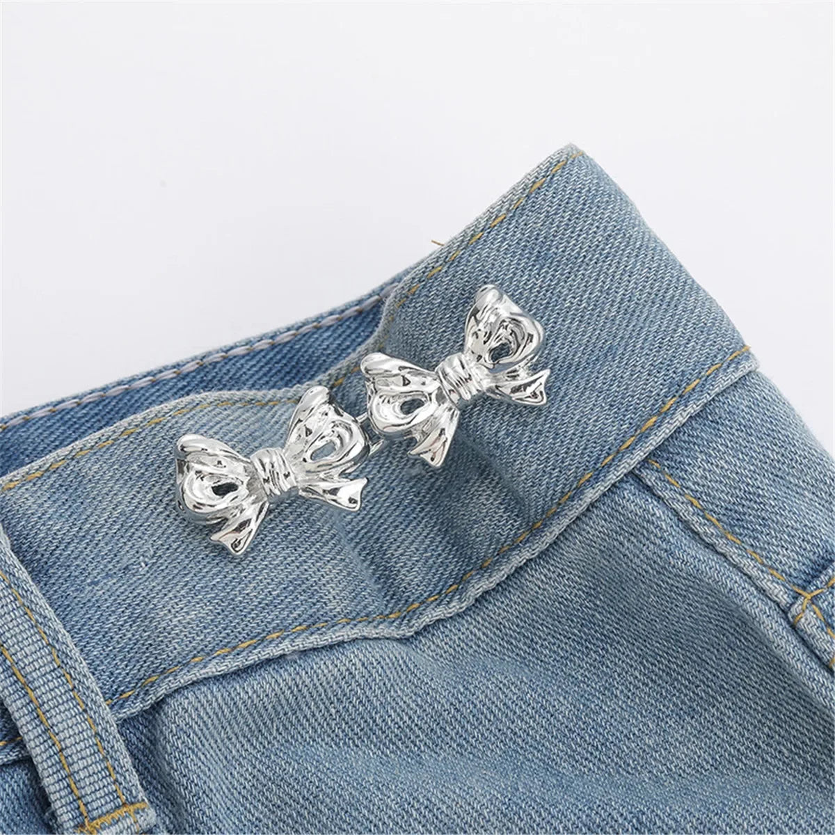 1 Pair Jeans Button Adjustable Clips for Pant Skirts Waist Tightener Buckle Snap Button Adjuster Pants Pin Retractable Button