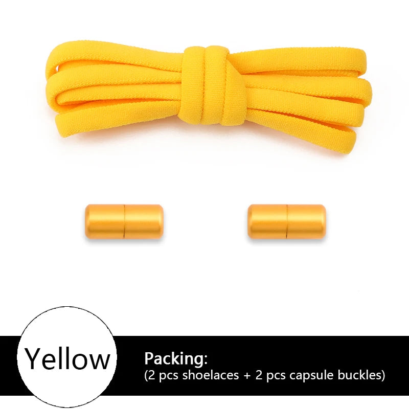 NEW Colorful Options Elastic laces Sneakers No tie Shoelace for Sports Round Shoelaces without ties Kids Adult Shoes Accessories