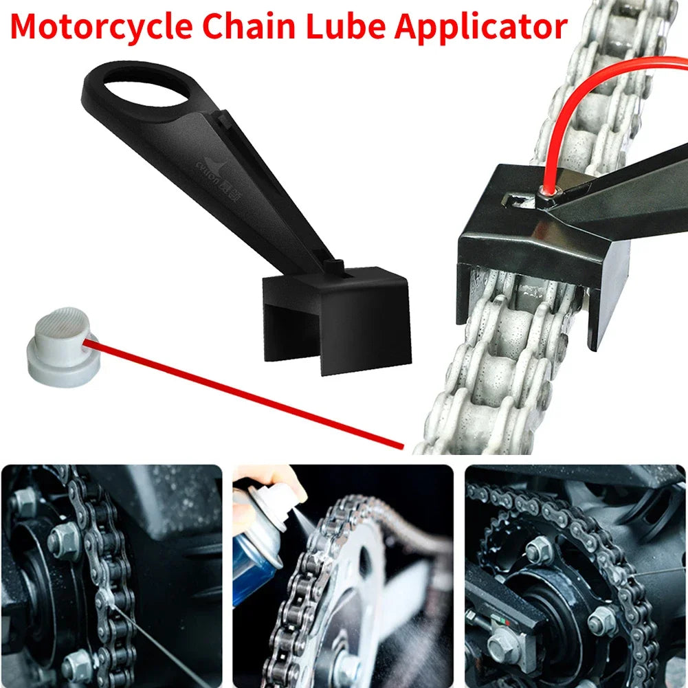 1/2PCS Motorcycle Chain Oiler Spray Lube Oiler Tool Mess-Free Chain Wax Chain Cleaner Attachment Chain Oil Applicator