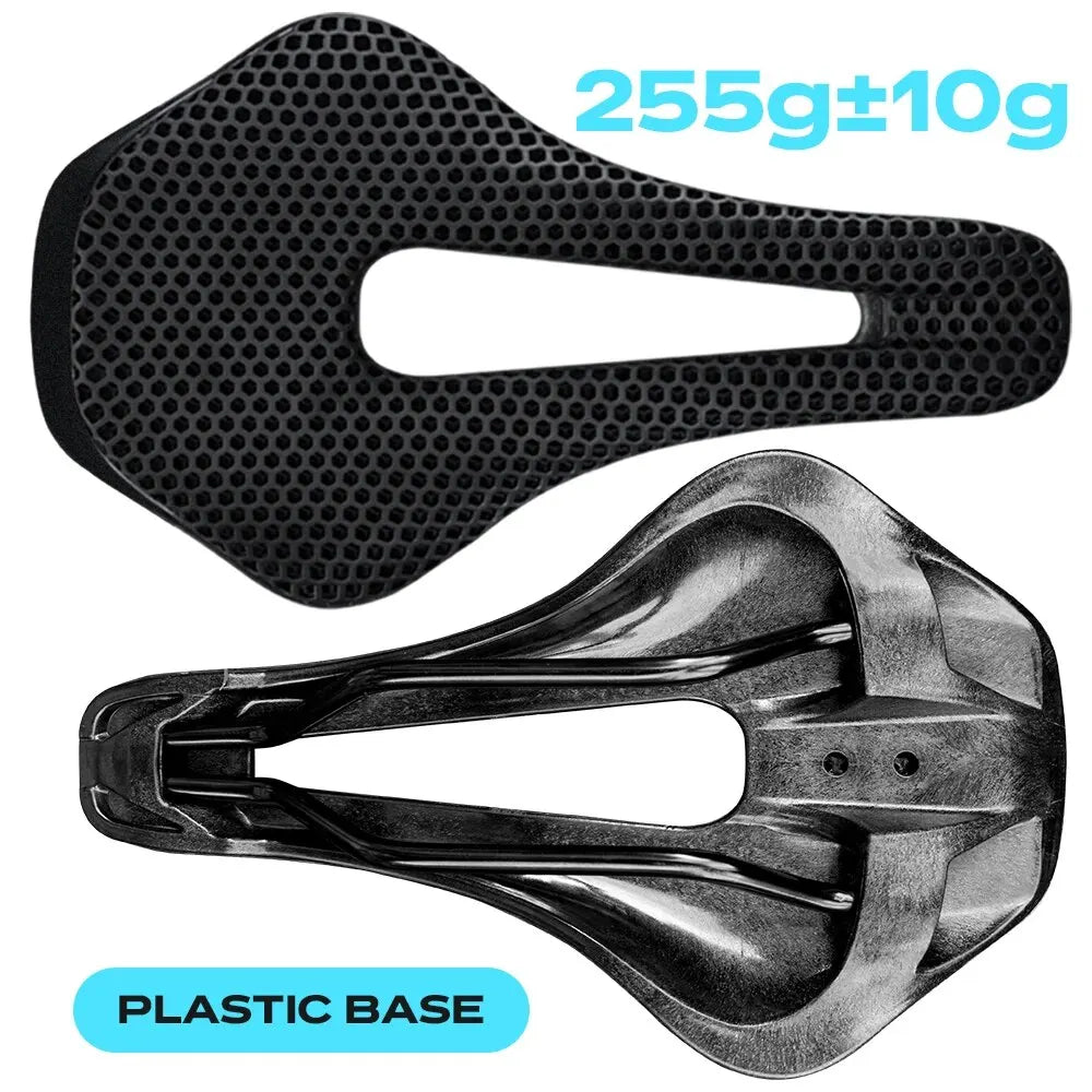 RYET 3D Printed Bike Saddle Ultralight Carbon Fiber Hollow Comfortable Breathable MTB Gravel Road Bicycle Cycling Seating Parts