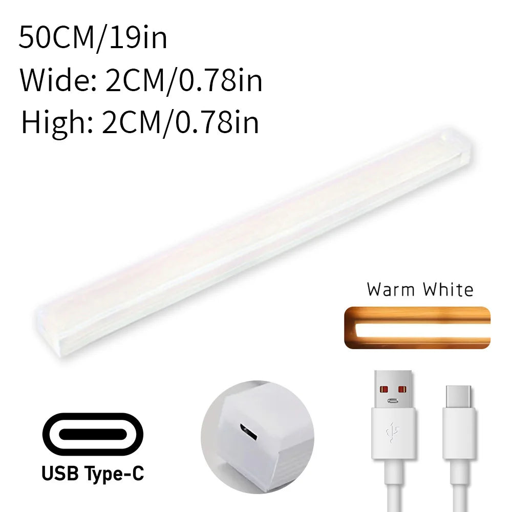 1pc Rechargeable LED Motion Sensor Cabinet Light - Ideal for Closet, Kitchen, Wardrobe, Stairs - Battery Operated Night