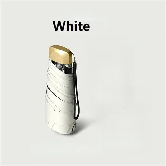 1Pc Mini Sun Umbrella Pocket Rain Umbrella Vinyl Folding UV Ultraviolet Protection Sun Shade Pocket Parasol Capsule